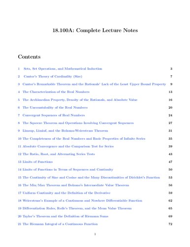 Real Analysis: Lecture Notes