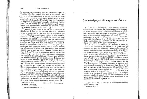 Les témoignages historiques sur Socrate