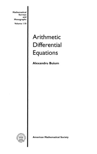 Arithmetic differential equations