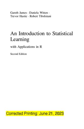 An Introduction to Statistical Learning with Applications in R