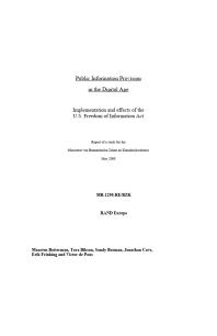 Public Information Provision in the Digital Age : Implementation and Effects of the U.S. Freedom of Information Act (2000)