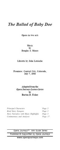Moore's The Ballad of Baby Doe (Opera Journeys Mini Guide Series)