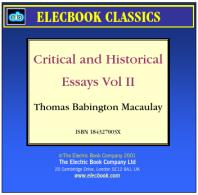 Critical and Historical Essays