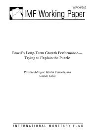 Brazil's Long-Term Growth Performance : Trying to Explain the Puzzle