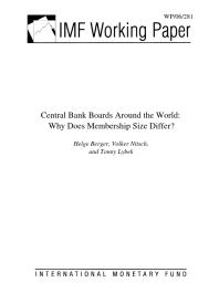 Central Bank Boards Around the World : Why Does Membership Size Differ?