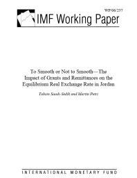 To Smooth or Not to Smooth - The Impact of Grants and Remittances on the Equilibrium Real Exchange Rate in Jordan