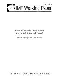 Does Inflation in China Affect the United States and Japan?