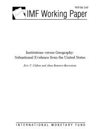 Institutions v. Geography : Sub-National Evidence from the United States