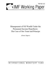 Management of Oil Wealth Under the Permanent Income Hypothesis : The Case of Sao Tome and Principe