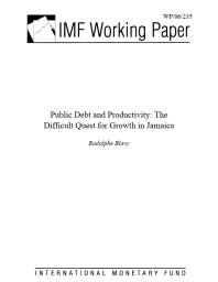 Public Debt and Productivity : The Difficult Quest for Growth in Jamaica