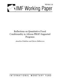 Reflections on Quantitative Fiscal Conditionality in African PRGF-Supported Programs