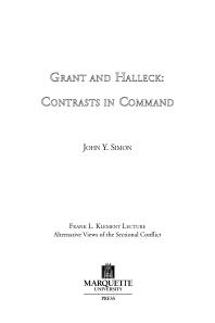 Grant and Halleck : Contrasts in Command