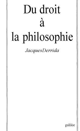 Du droit a la philosophie