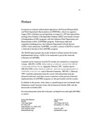 Welfare Reform in California : Results of the 1998 All-County Implementation Survey