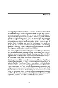 How Americans View World Population Issues : A Survey of Public Opinion