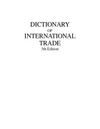 Dictionary of International Trade