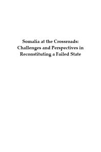 Somalia at the Crossroads : Challenges and Perspectives in Reconstituting a Failed State