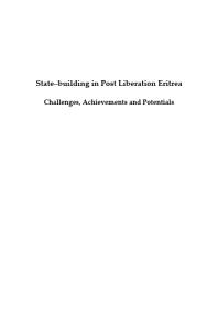 State-Building in Post Liberation Eritrea : Challenges, Achievements and Potentials