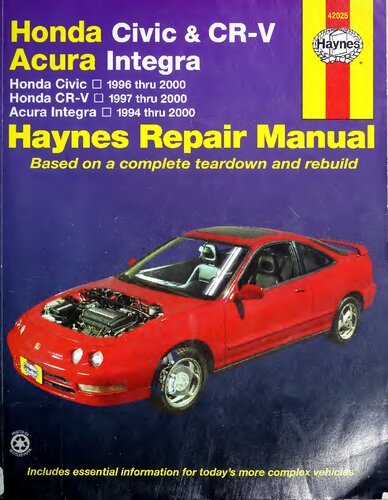 Honda Civic & CR-V, Acura Integra Haynes Automotive Repair Manual