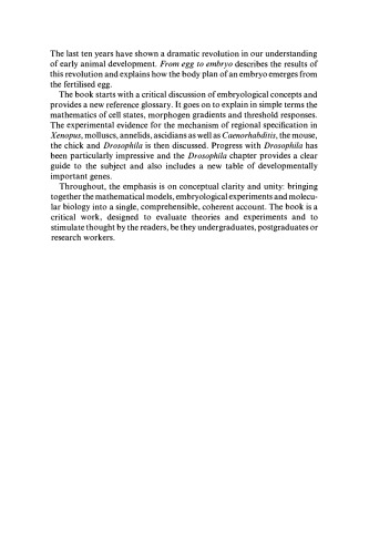 From Egg to Embryo: Regional Specification in Early Development