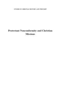 Protestant Nonconformity and Christian Missions