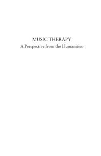 Music Therapy : A Perspective from the Humanities