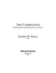 Cameralists : Pioneers of German Social Polity