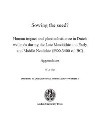 Sowing the Seed? : Appendices