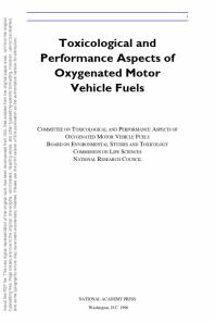 Toxicological and Performance Aspects of Oxygenated Motor Vehicle Fuels