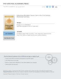 Delivering Affordable Cancer Care in the 21st Century : Workshop Summary