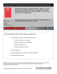 Sensing and Shaping Emerging Conflicts : Report of a Workshop by the National Academy of Engineering and United States Institute of Peace Roundtable on Technology, Science, and Peacebuilding