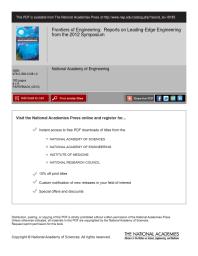 Frontiers of Engineering : Reports on Leading-Edge Engineering from the 2012 Symposium