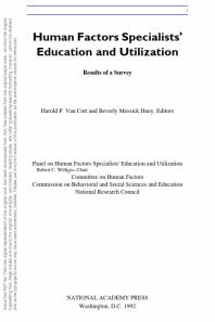 Human Factors Specialists'Education and Utilization : Results of a Survey