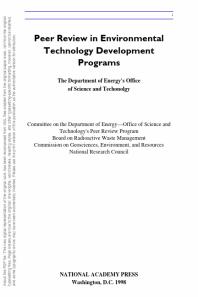 Peer Review in Environmental Technology Development Programs