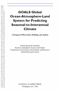 GOALS (Global Ocean-Atmosphere-Land System) for Predicting Seasonal-To-Interannual Climate : A Program of Observation, Modeling, and Analysis