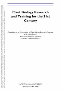 Plant Biology Research and Training for the 21st Century