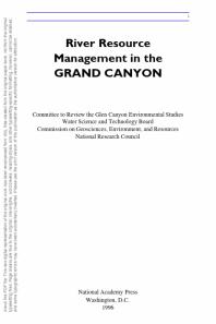 River Resource Management in the Grand Canyon
