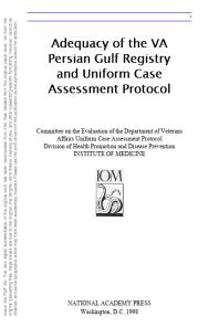 Adequacy of the VA Persian Gulf Registry and Uniform Case Assessment Protocol