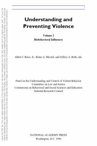 Understanding and Preventing Violence, Volume 2 : Biobehavioral Influences