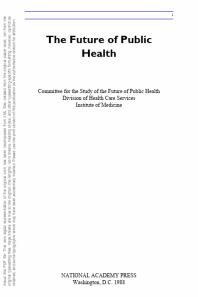 The Future of Public Health