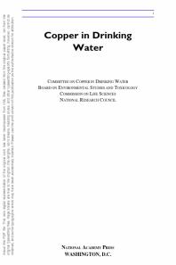 Copper in Drinking Water