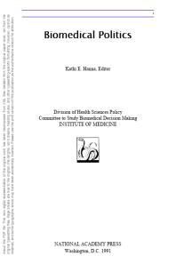 Biomedical Politics