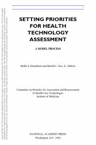 Setting Priorities for Health Technologies Assessment : A Model Process