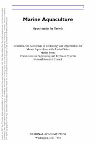 Marine Aquaculture : Opportunities for Growth
