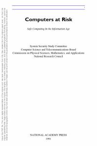 Computers at Risk : Safe Computing in the Information Age
