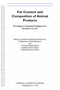 Fat Content and Composition of Animal Products : Proceedings of a Symposium