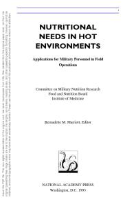 Nutritional Needs in Hot Environments : Applications for Military Personnel in Field Operations