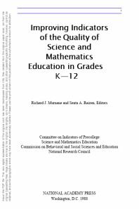 Improving Indicators of the Quality of Science and Mathematics Education in Grades K-12