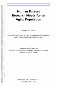 Human Factors Research Needs for an Aging Population