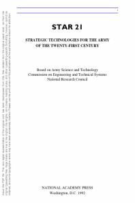 Star 21 : Strategic Technologies for the Army of the Twenty-First Century